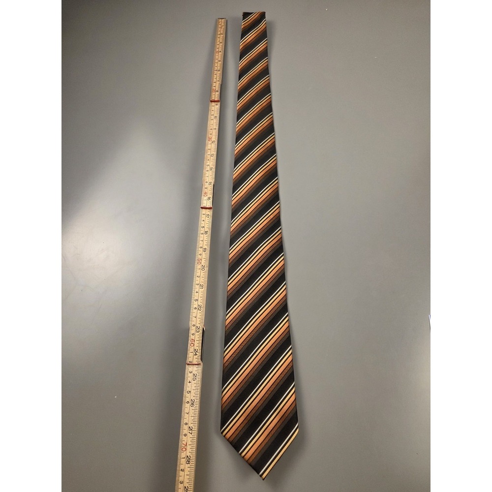 Men's Neck Tie 70s Vibes Stripes Brown Orange‎ by Croft & Barrow - Picture 4 of 4